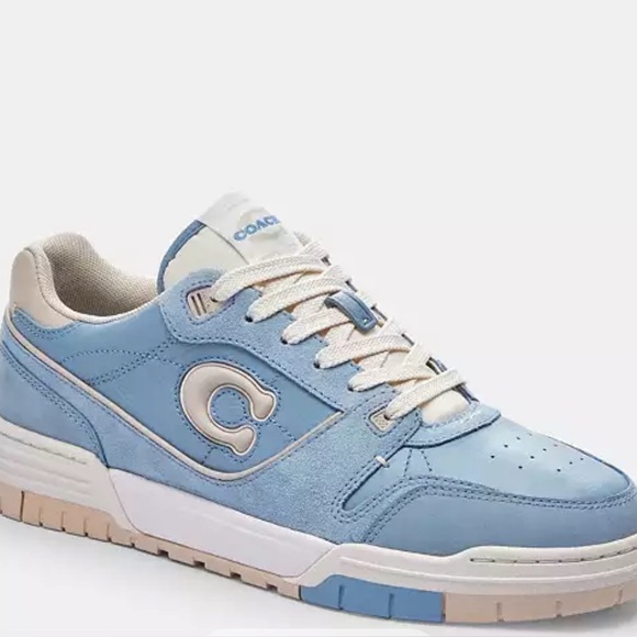 Coach Soho Women’s Blue Leather & Suede Sneakers NEW In Box Sz 7.5 - Picture 1 of 11